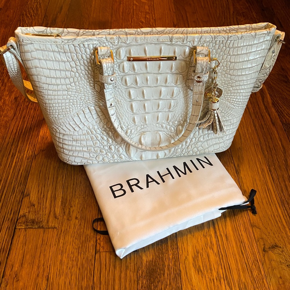 Brahmin Mini Asher Melbourne White